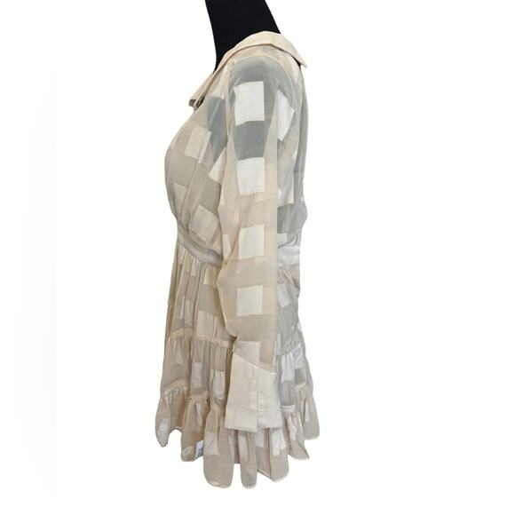 New ~ ASOS ~ Jacquard Check Plunge Neck Mini Dress With Belt 2 ~ ADORABLE - Picture 5 of 9